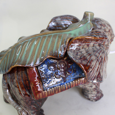 窑变披叶大象 一尊汇聚吉祥与艺术的窑变陶瓷摆件
