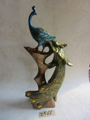 紫红色树脂陶瓷孔雀工艺品——德化县印艺印刷有限责任公司匠心之作