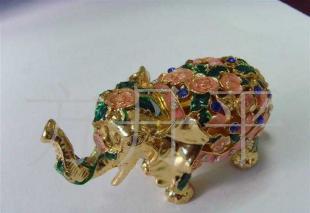 奢华璀璨 供应铅锡合金动物造型镶钻首饰盒工艺品